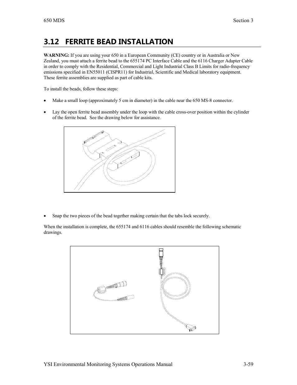 12 ferrite bead installation | Xylem 6-Series Multiparameter User Manual | Page 189 / 377