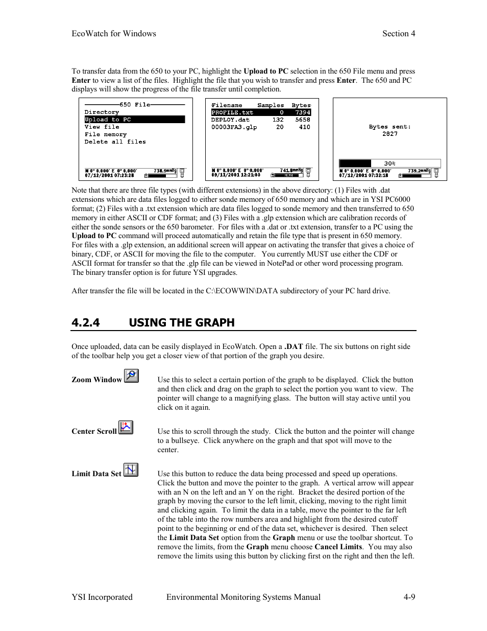 4 using the graph | Xylem 6-Series Multiparameter User Manual | Page 205 / 377