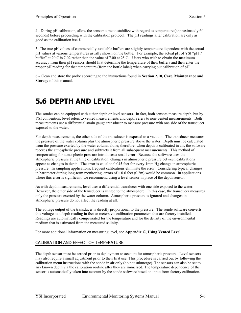 6 depth and level | Xylem 6-Series Multiparameter User Manual | Page 244 / 377