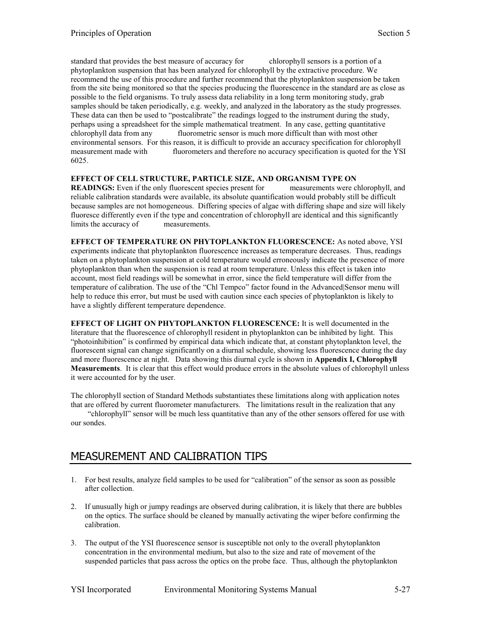 Measurement and calibration tips | Xylem 6-Series Multiparameter User Manual | Page 265 / 377