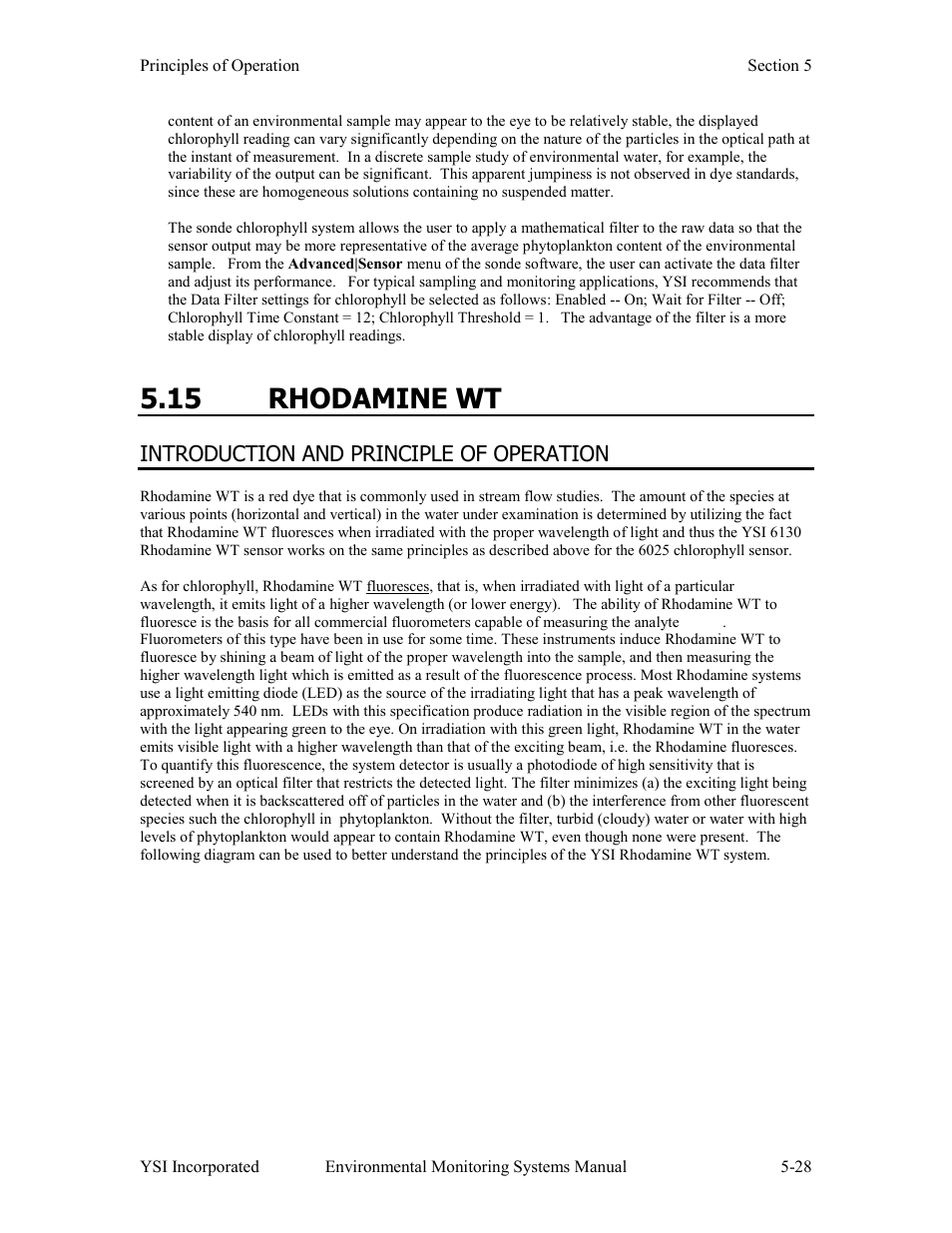 15 rhodamine wt, Introduction and principle of operation | Xylem 6-Series Multiparameter User Manual | Page 266 / 377