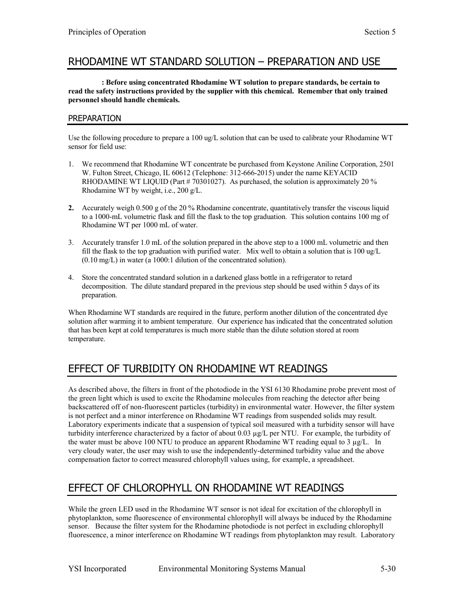 Effect of turbidity on rhodamine wt readings, Effect of chlorophyll on rhodamine wt readings | Xylem 6-Series Multiparameter User Manual | Page 268 / 377