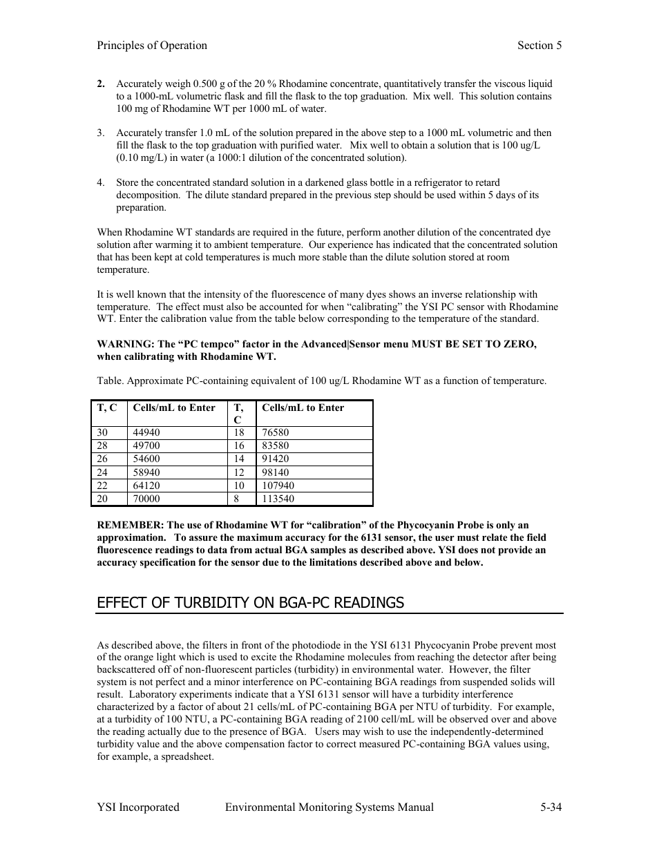 Effect of turbidity on bga-pc readings | Xylem 6-Series Multiparameter User Manual | Page 272 / 377