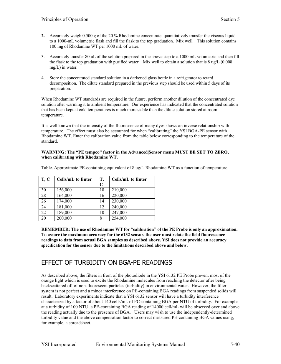 Effect of turbidity on bga-pe readings | Xylem 6-Series Multiparameter User Manual | Page 278 / 377