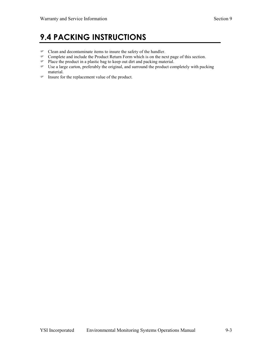 4 packing instructions | Xylem 6-Series Multiparameter User Manual | Page 295 / 377