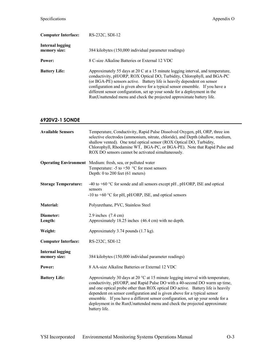 6920v2-1 sonde | Xylem 6-Series Multiparameter User Manual | Page 366 / 377