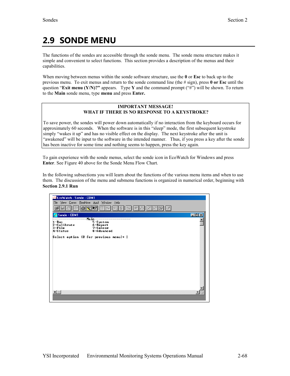 9 sonde menu | Xylem 6-Series Multiparameter User Manual | Page 74 / 377