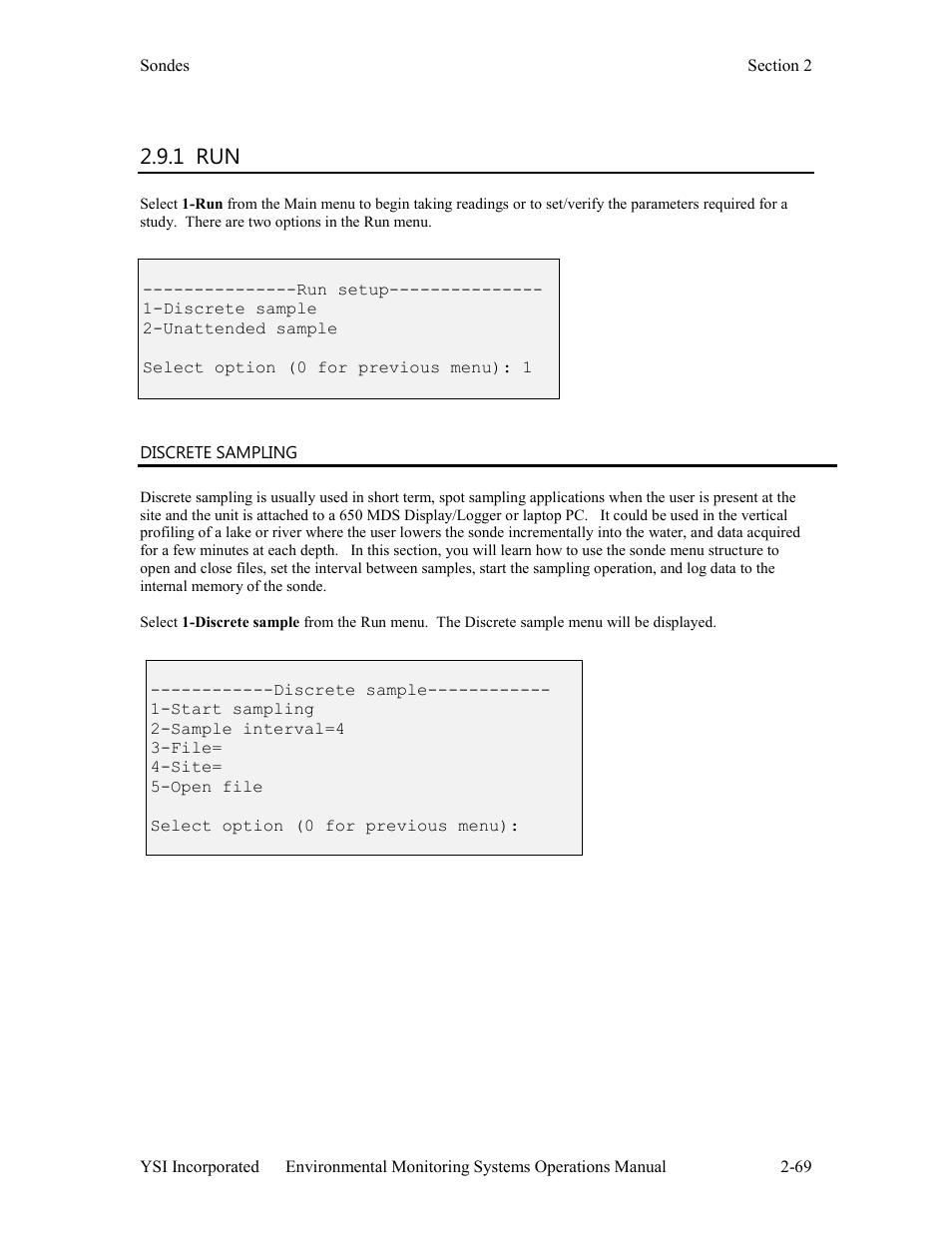 1 run | Xylem 6-Series Multiparameter User Manual | Page 75 / 377