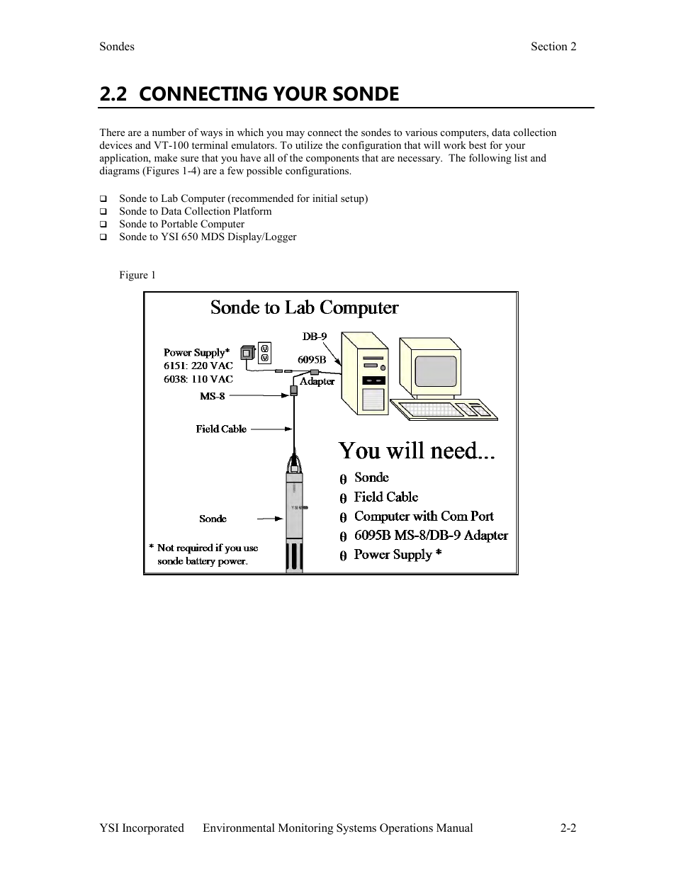 2 connecting your sonde | Xylem 6-Series Multiparameter User Manual | Page 8 / 377