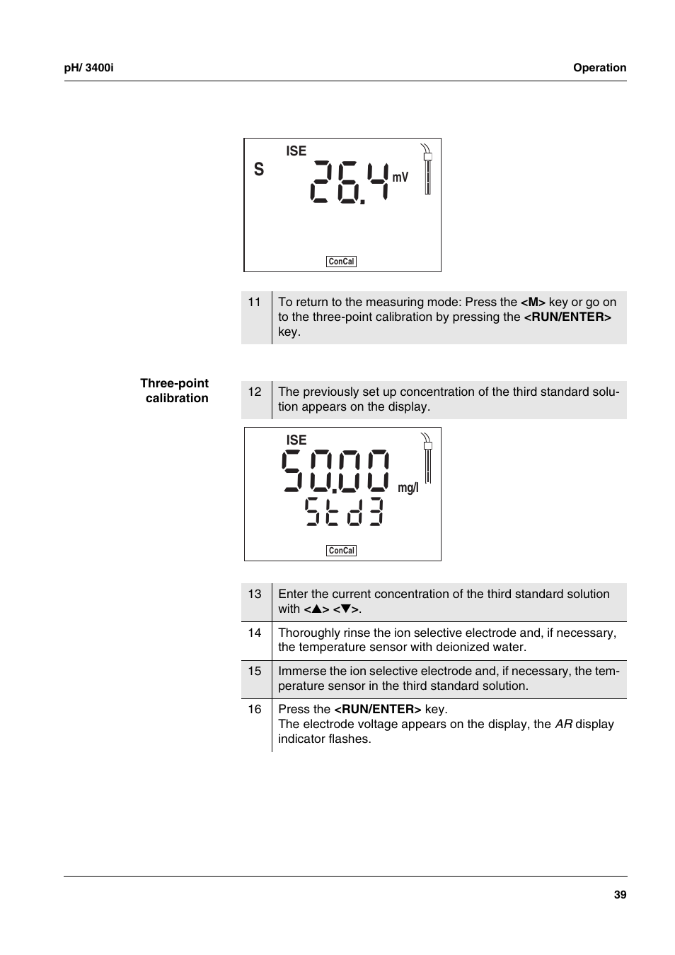 3d t | Xylem pH/ION 3400i ION SELECTIVE ELECTRODE ANALYZER User Manual | Page 39 / 83