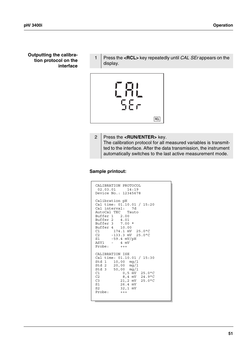 Lc a, Rs e, F °c | Xylem pH/ION 3400i ION SELECTIVE ELECTRODE ANALYZER User Manual | Page 51 / 83