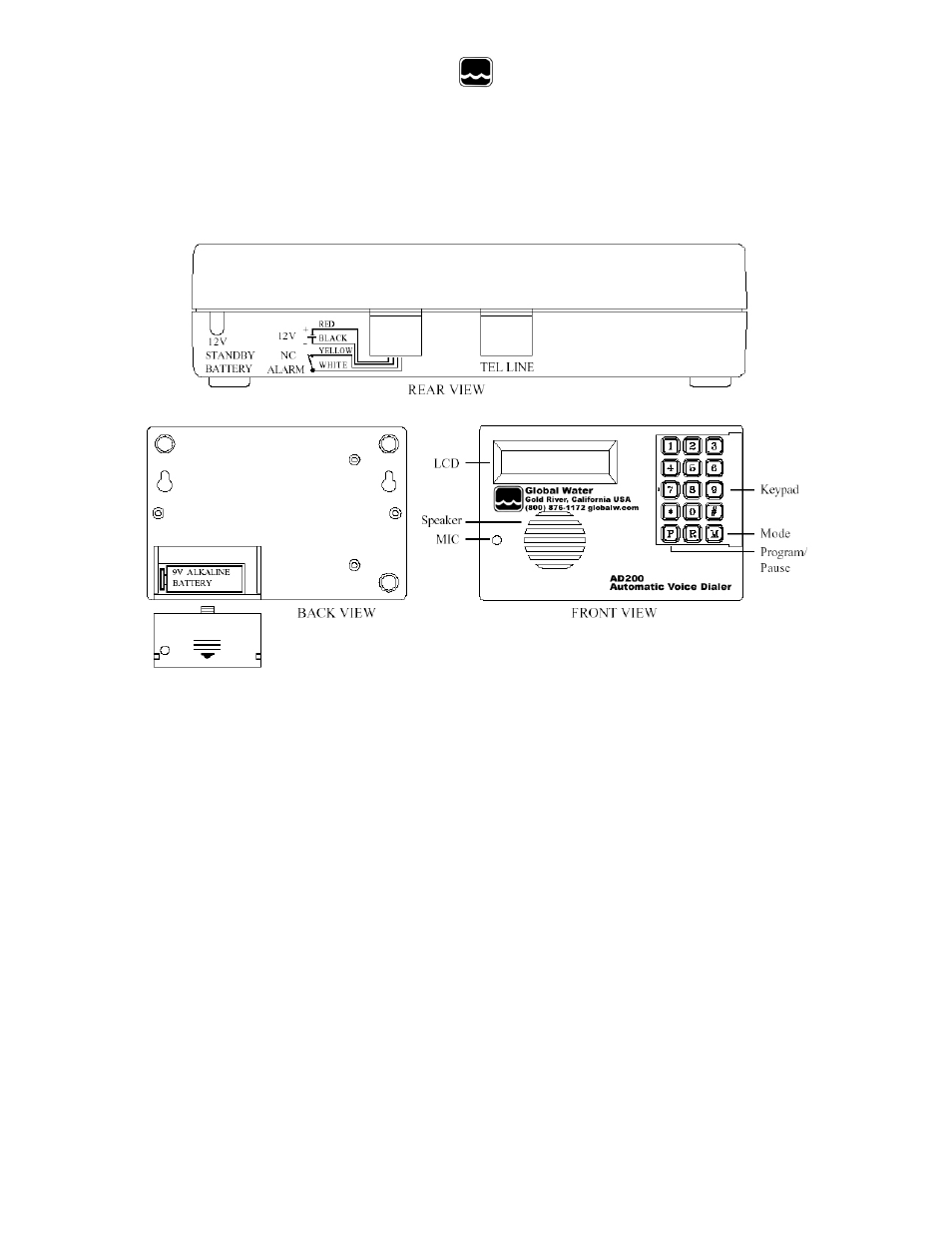 Global water | Xylem AD200-1 VOICE ALARM AUTODIALERS User Manual | Page 4 / 16