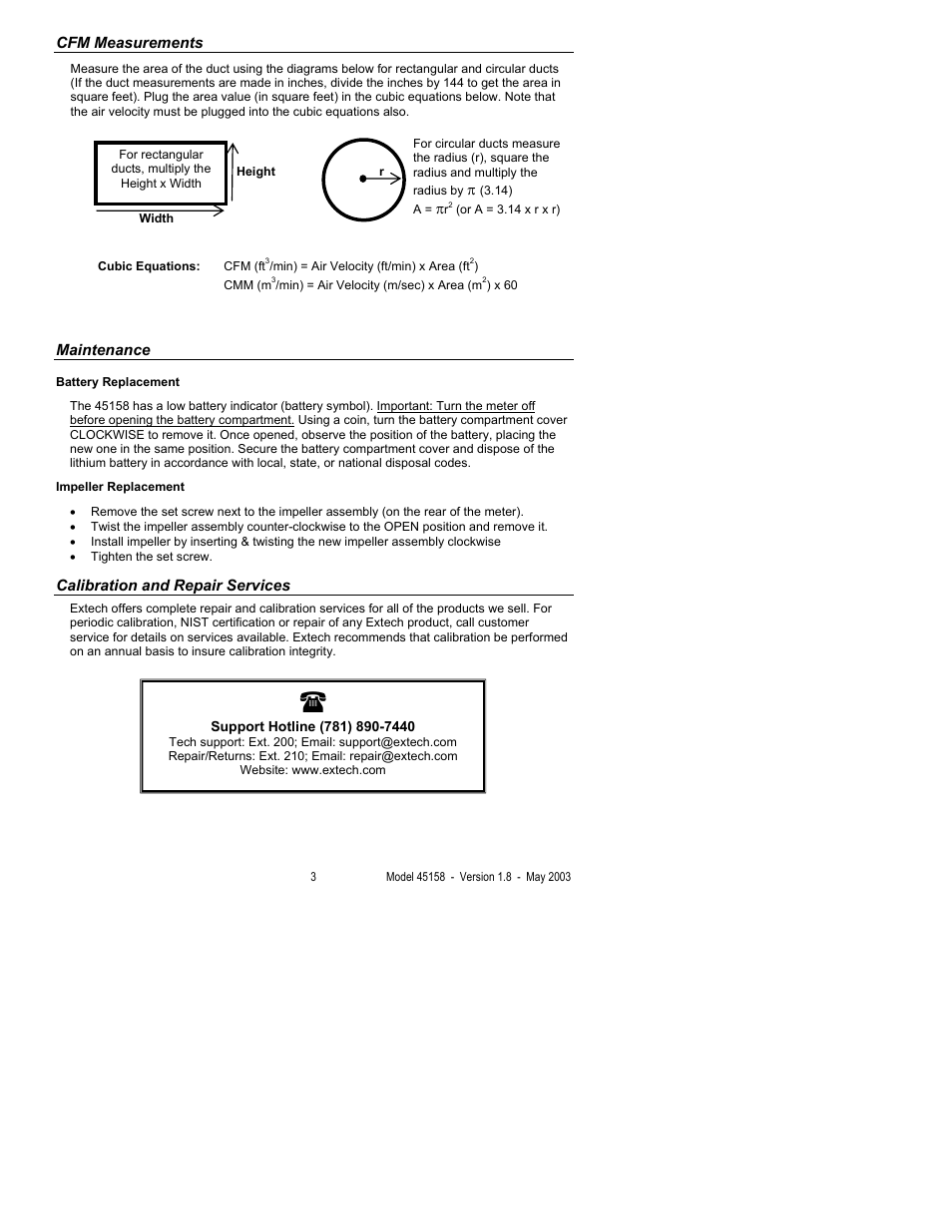 Xylem 45158 HANDHELD ANEMOMETERS User Manual | Page 3 / 4