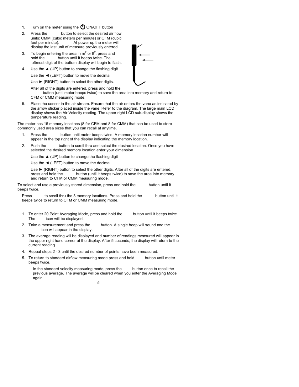 Xylem AN100 PORTABLE WIND METERS User Manual | Page 5 / 9