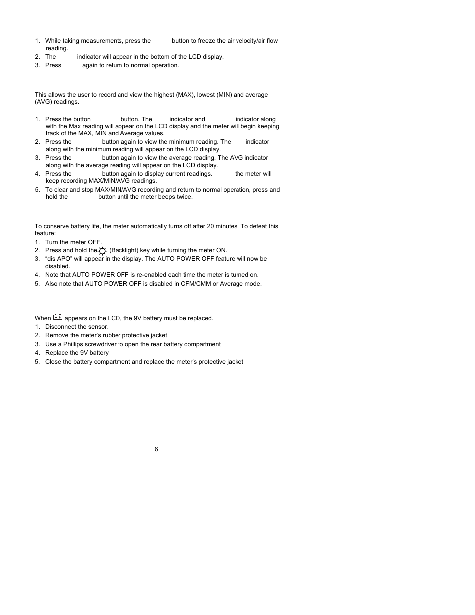 Xylem AN100 PORTABLE WIND METERS User Manual | Page 6 / 9