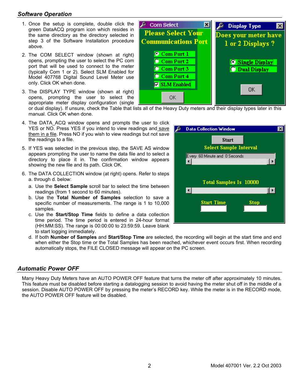Xylem 407001 Windows Data Acquisition Software User Manual | Page 2 / 4