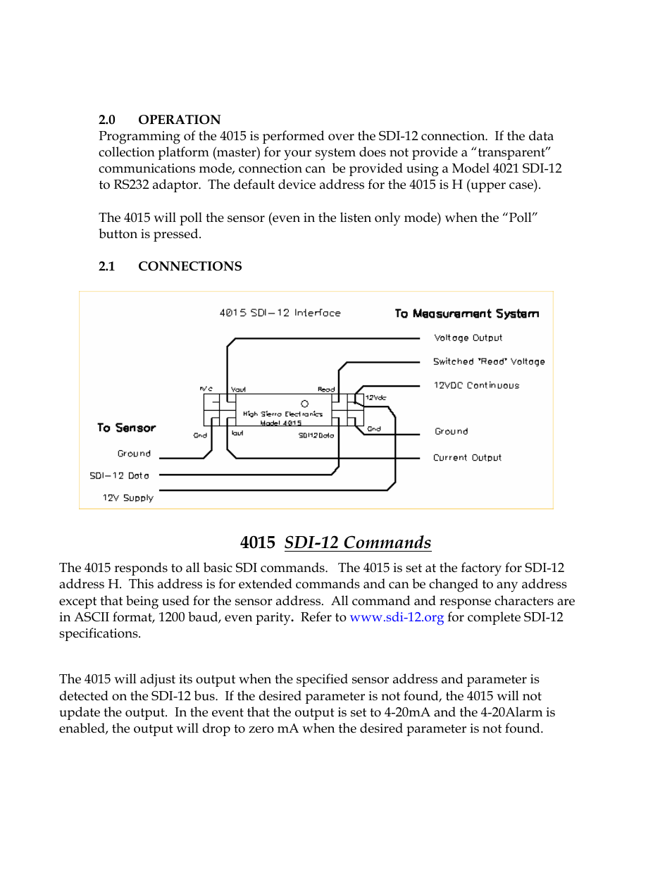 Xylem 4015 SDI-12 TO ANALOG CONVERTER User Manual | Page 2 / 5