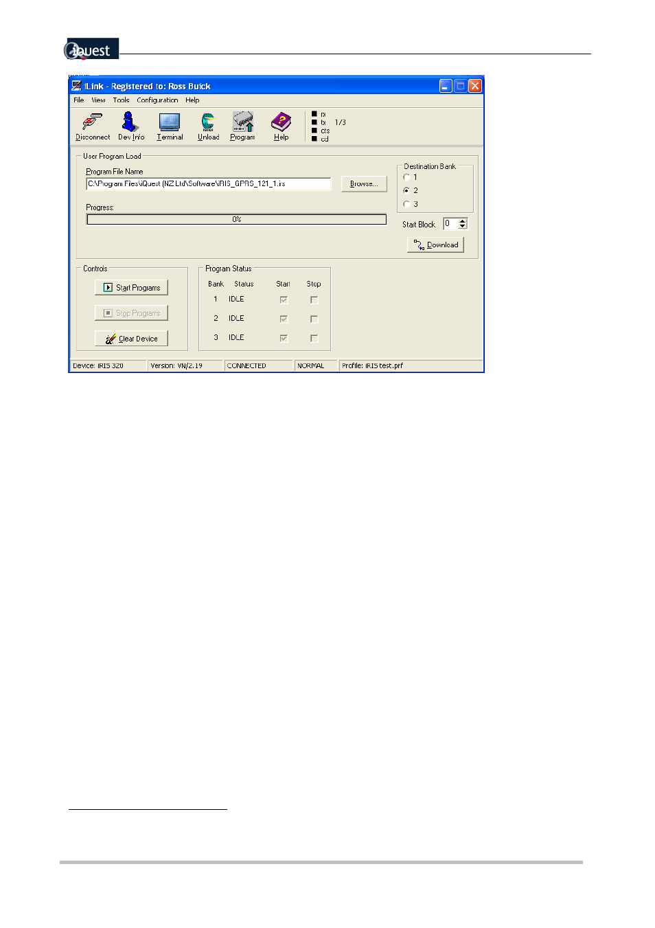 2 configure the camera on the iris320 | Xylem iRIS-CAM Wastewater Security Camera User Manual | Page 10 / 11