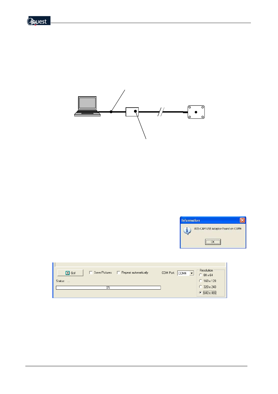 2 connecting to pc, 3 focusing | Xylem iRIS-CAM Wastewater Security Camera User Manual | Page 8 / 11