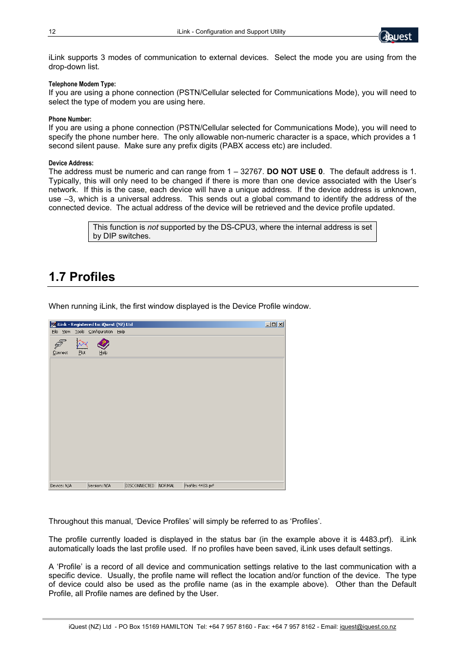 7 profiles | Xylem SDI-12 Data Logger iLink User Manual | Page 12 / 69