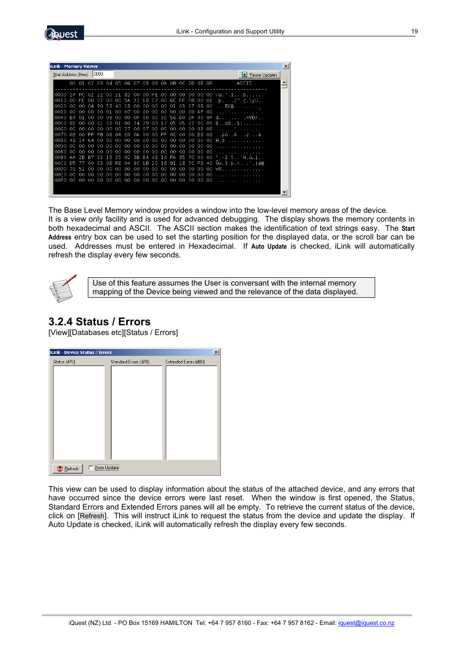 4 status / errors | Xylem SDI-12 Data Logger iLink User Manual | Page 19 / 69