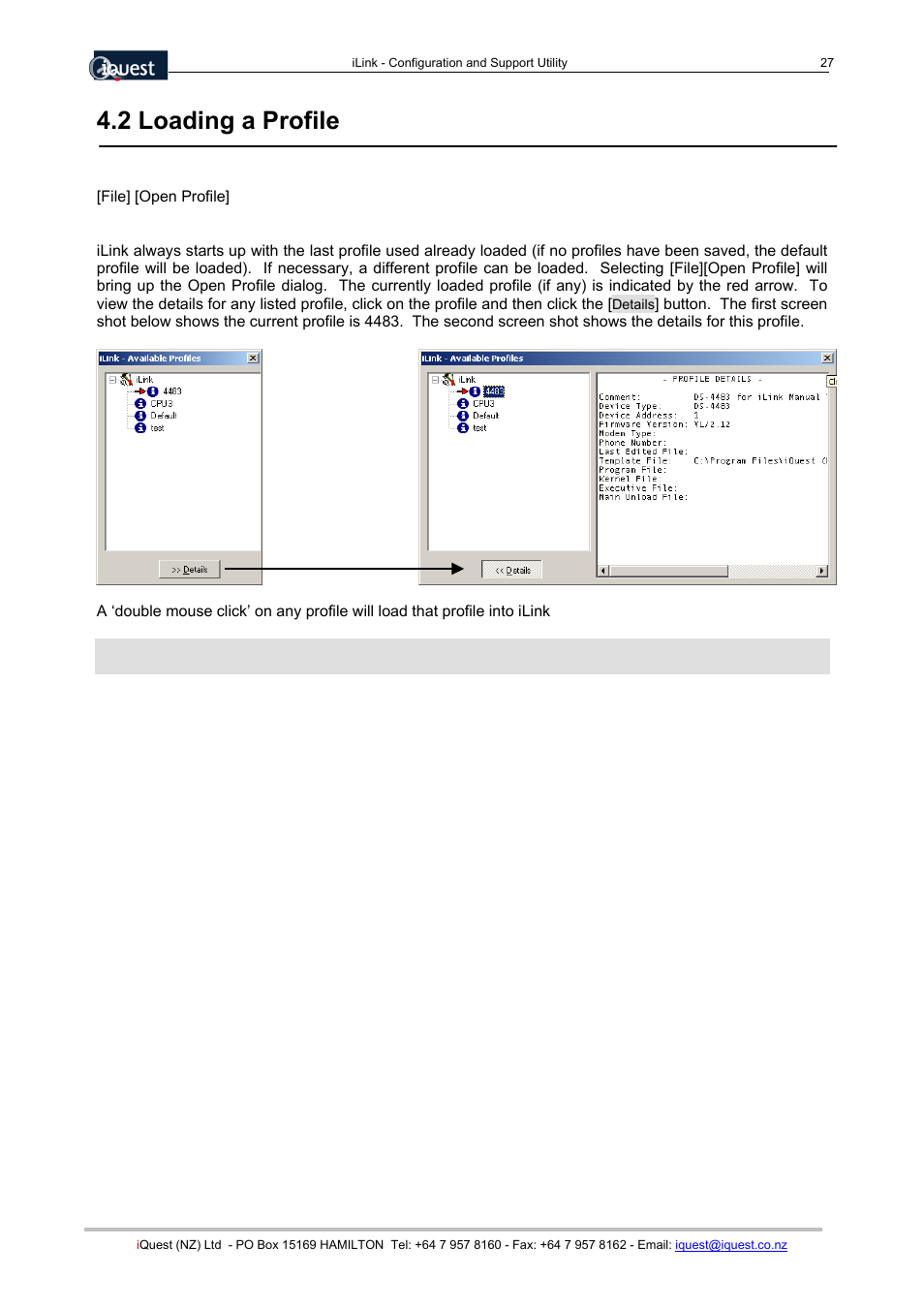 2 loading a profile, File] [open profile | Xylem SDI-12 Data Logger iLink User Manual | Page 27 / 69