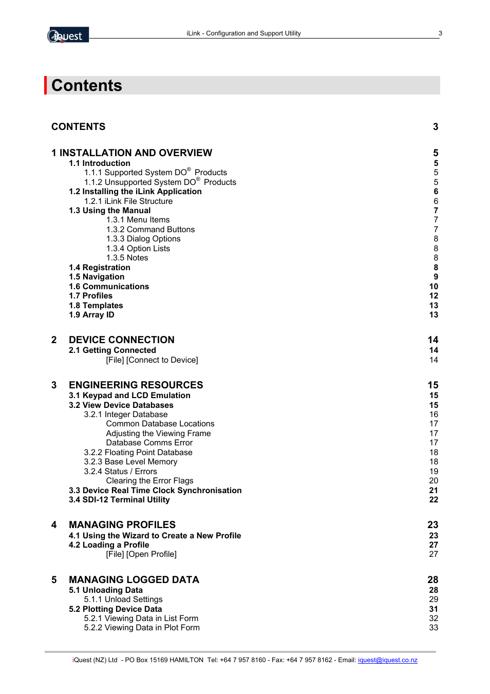 Xylem SDI-12 Data Logger iLink User Manual | Page 3 / 69