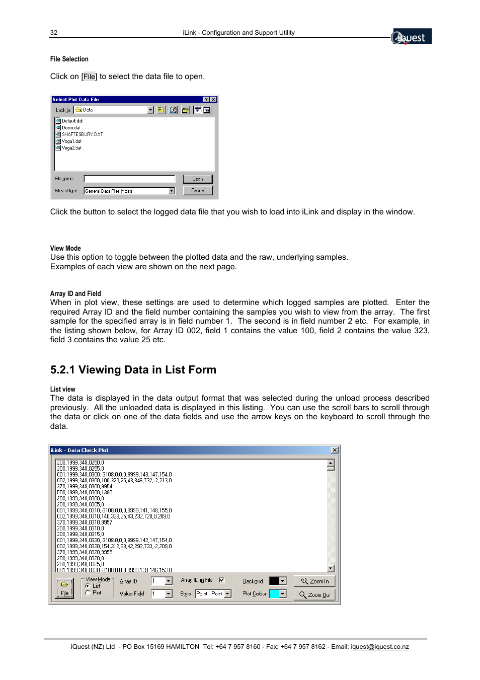 1 viewing data in list form | Xylem SDI-12 Data Logger iLink User Manual | Page 32 / 69