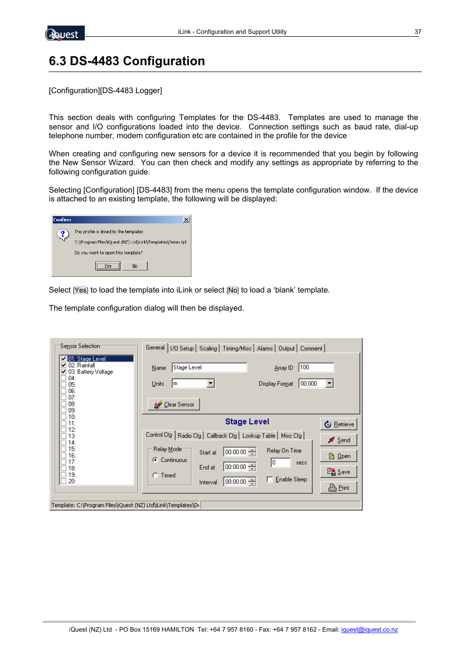 3 ds-4483 configuration | Xylem SDI-12 Data Logger iLink User Manual | Page 37 / 69