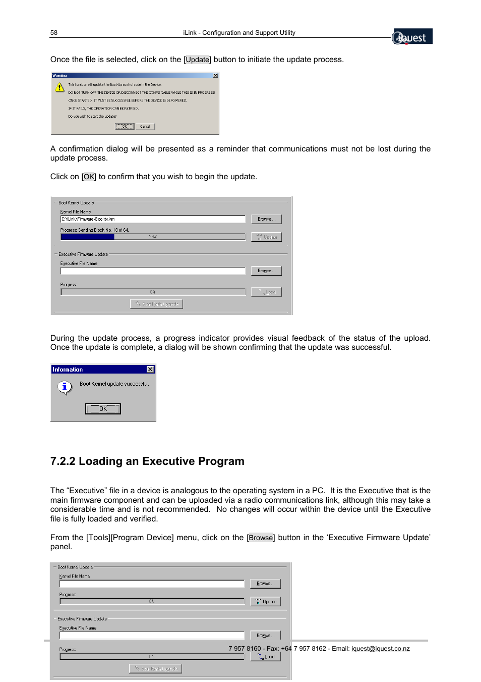 2 loading an executive program | Xylem SDI-12 Data Logger iLink User Manual | Page 58 / 69