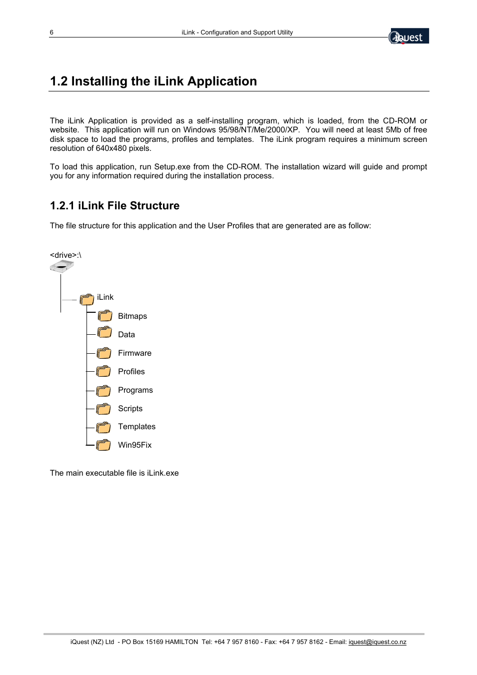 2 installing the ilink application, 1 ilink file structure | Xylem SDI-12 Data Logger iLink User Manual | Page 6 / 69