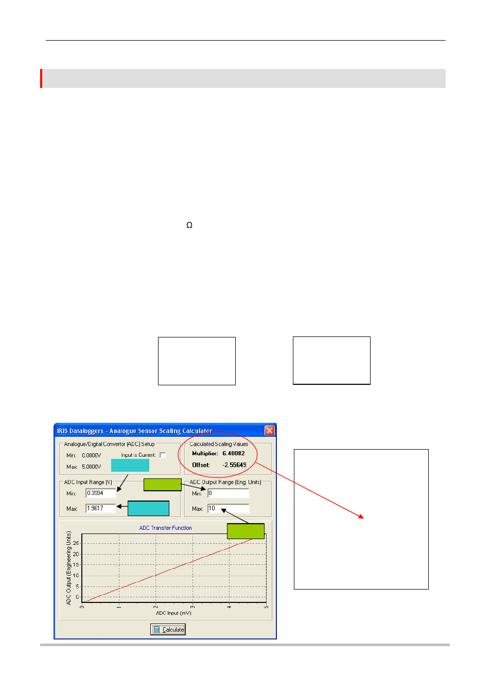 8 analog input scaling, 1 example: a 4-20ma water level sensor | Xylem SDI-12 Data Logger iRIS 220, iRIS 320, iRIS 350, iRIS 150, iRIS 300 User Manual | Page 71 / 111