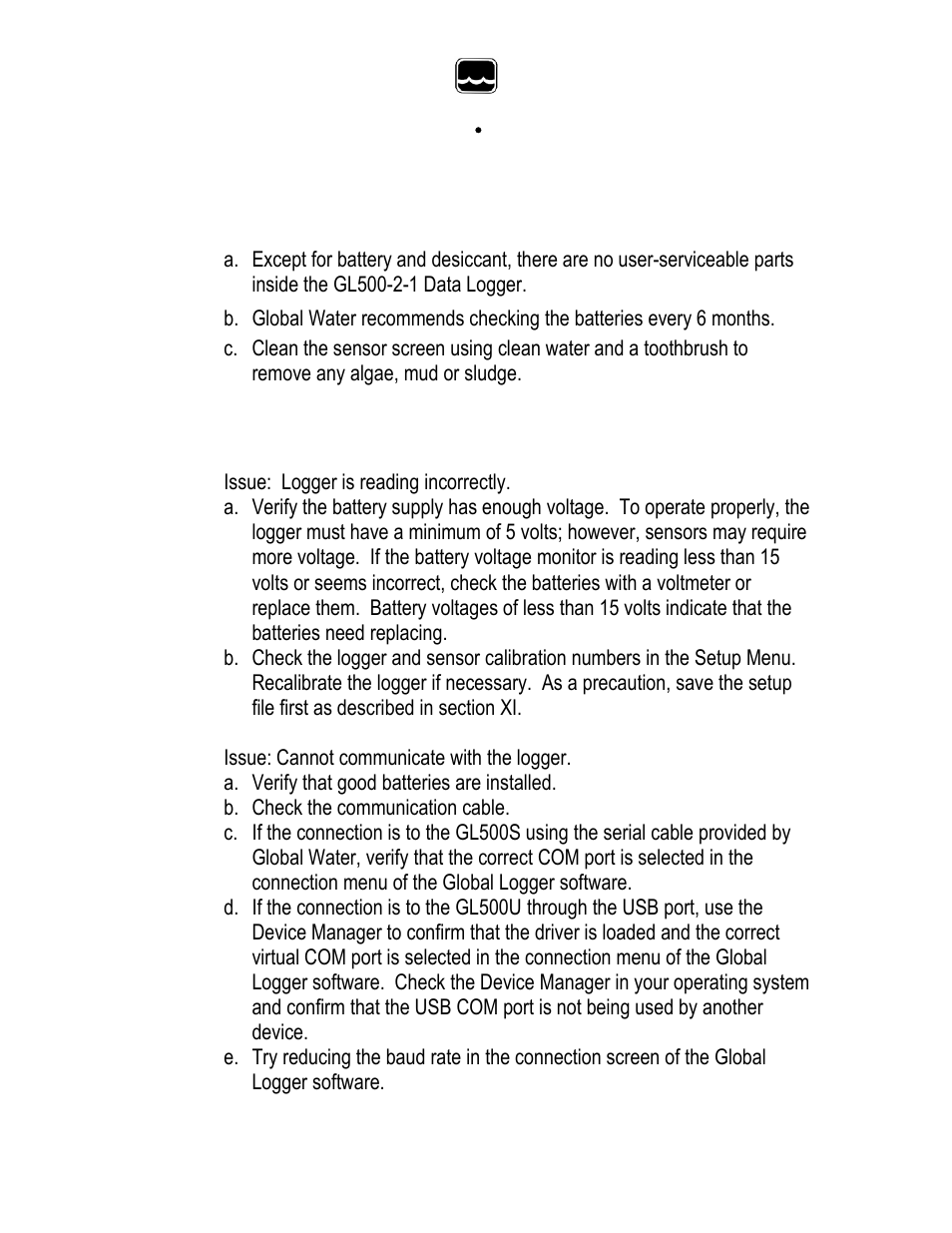 Xylem GL500-2-1 Data Logger User Manual | Page 30 / 32