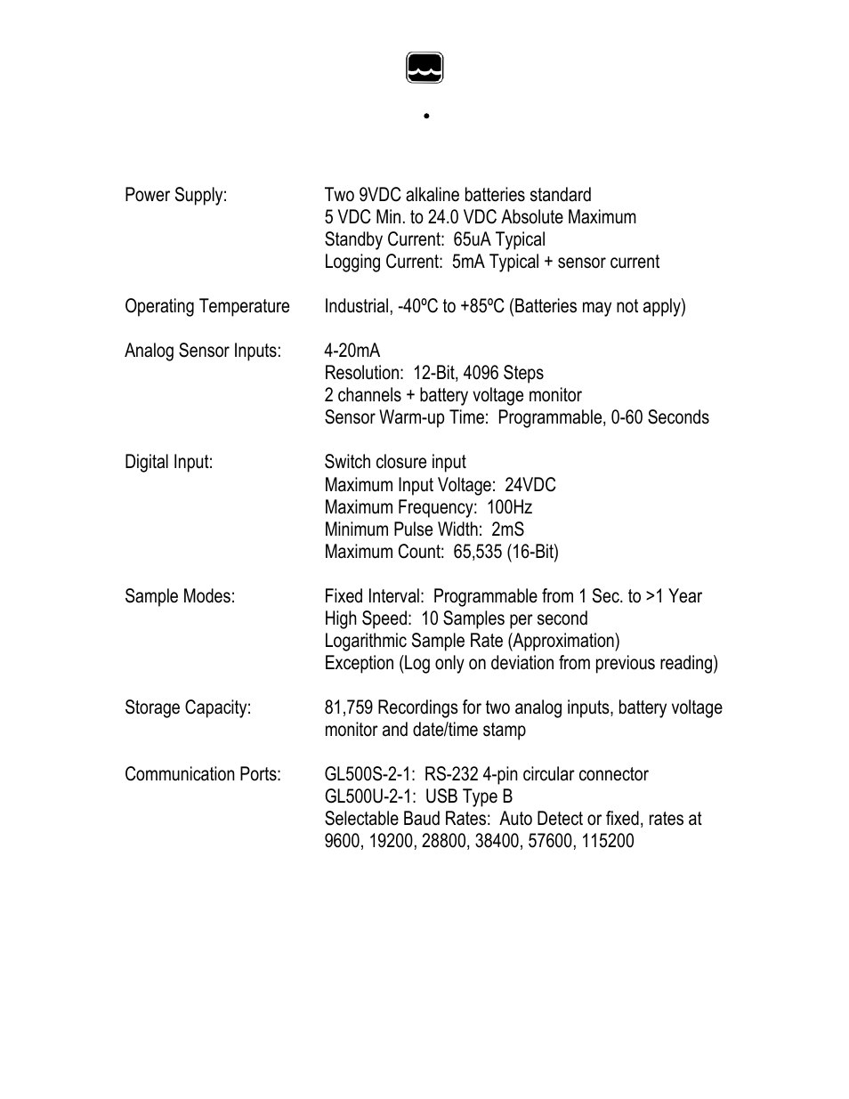 Xylem GL500-2-1 Data Logger User Manual | Page 4 / 32