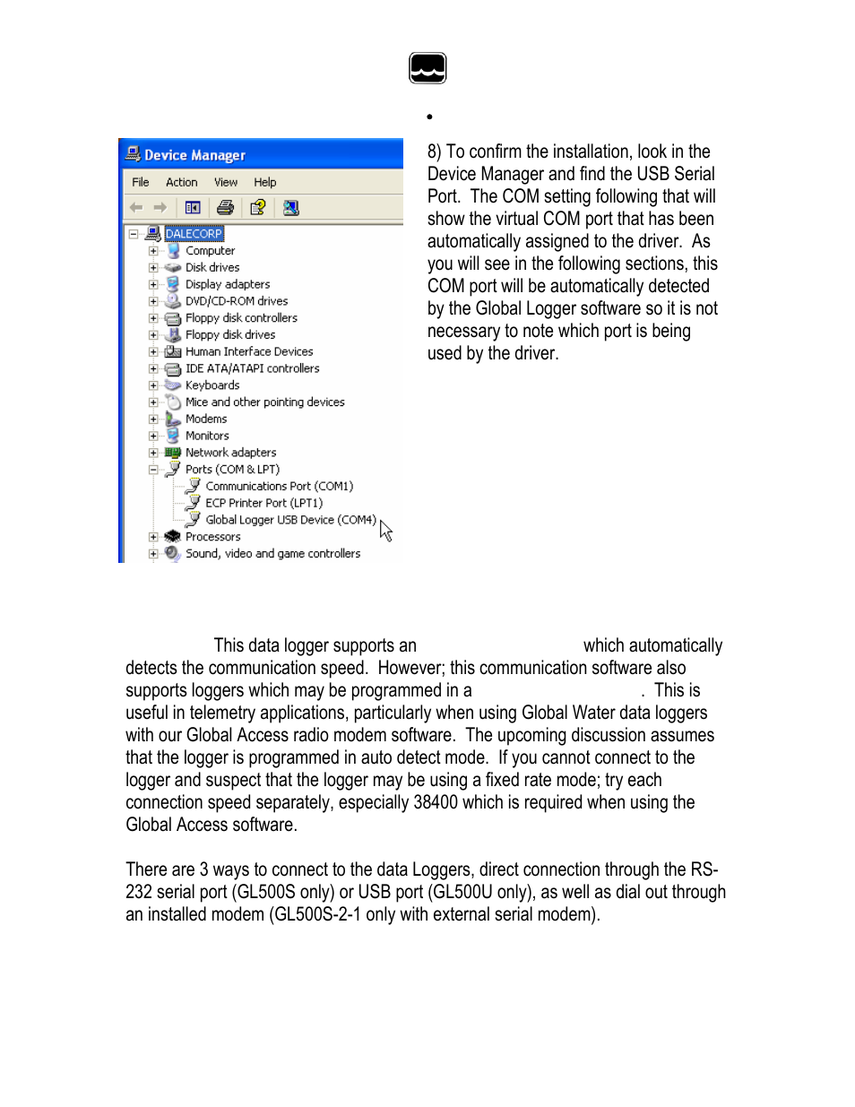 Xylem GL500-2-1 Data Logger User Manual | Page 8 / 32