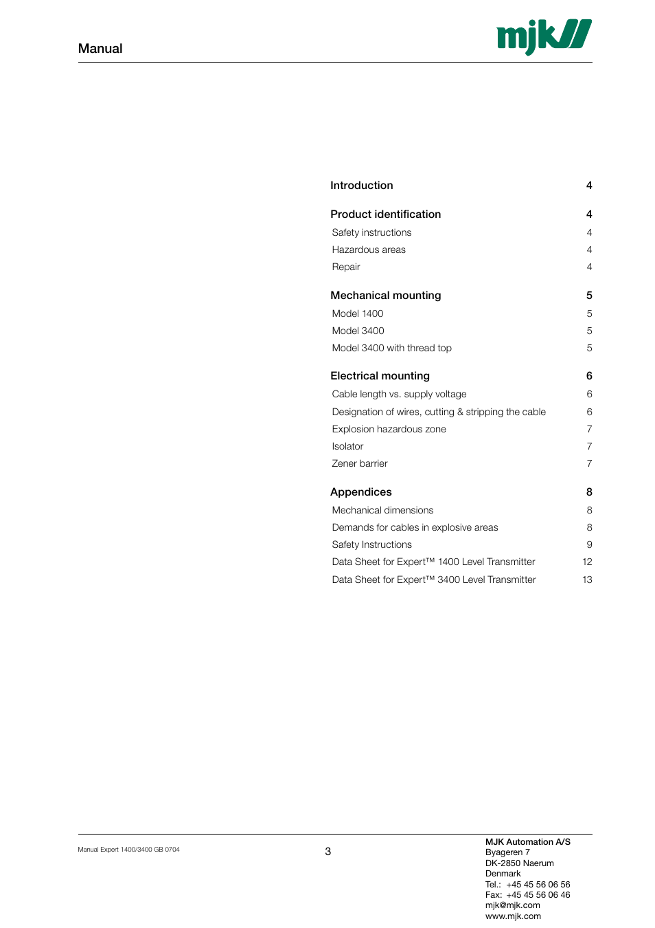 Manual | Xylem Expert 3400 User Manual | Page 3 / 16