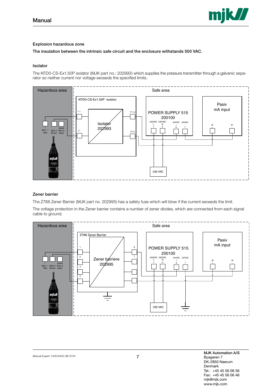 Manual, Pasiv ma input | Xylem Expert 3400 User Manual | Page 7 / 16