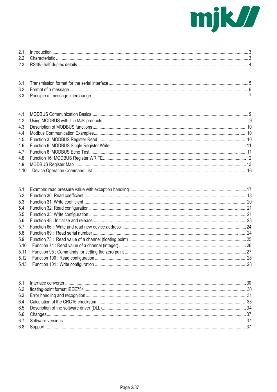 Xylem Expert 7060_7070_Modbus User Manual | Page 2 / 37