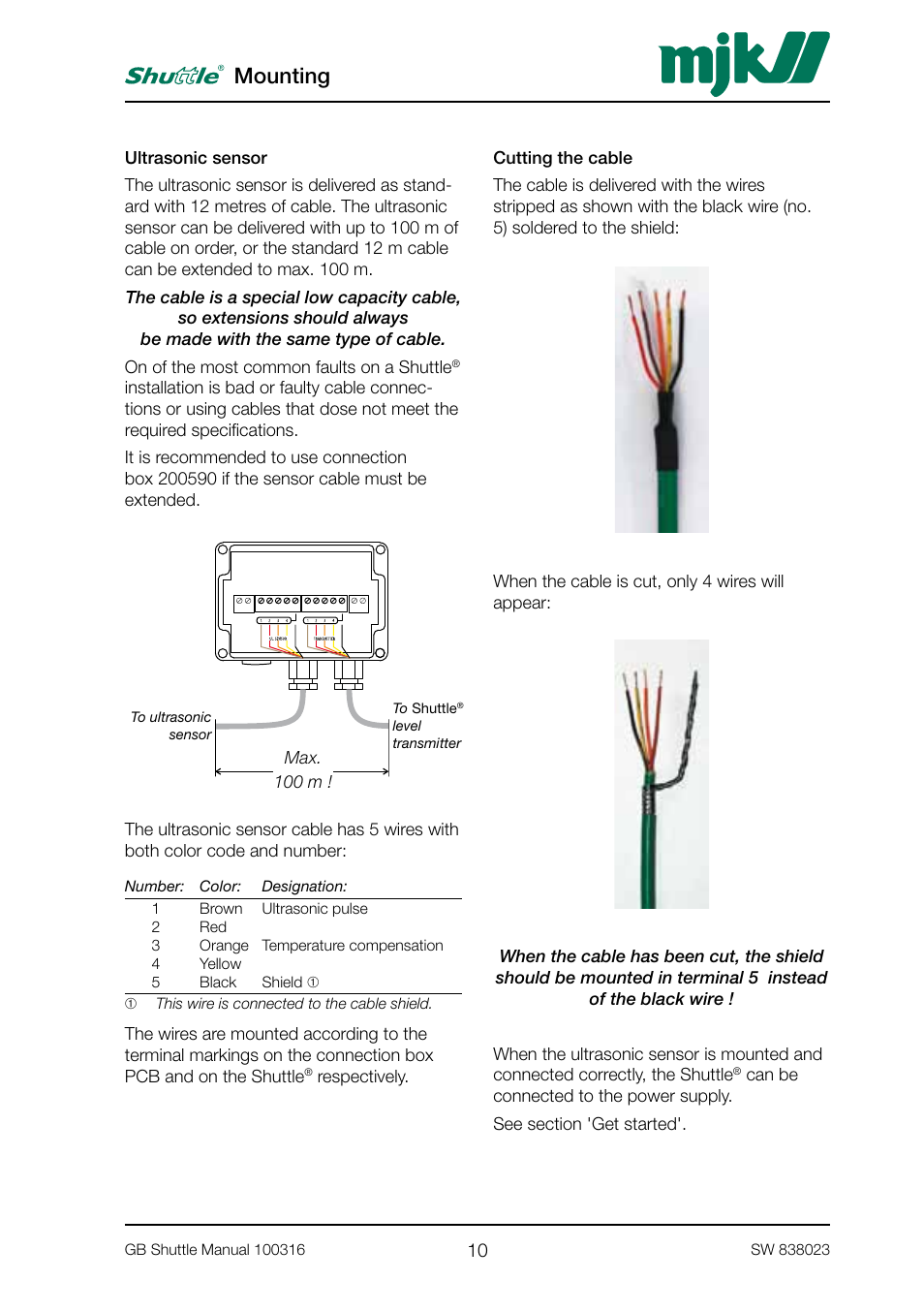 Mounting | MJK Automation Shuttle Ultrasonic Level Transmitter and Sensor User Manual | Page 10 / 70