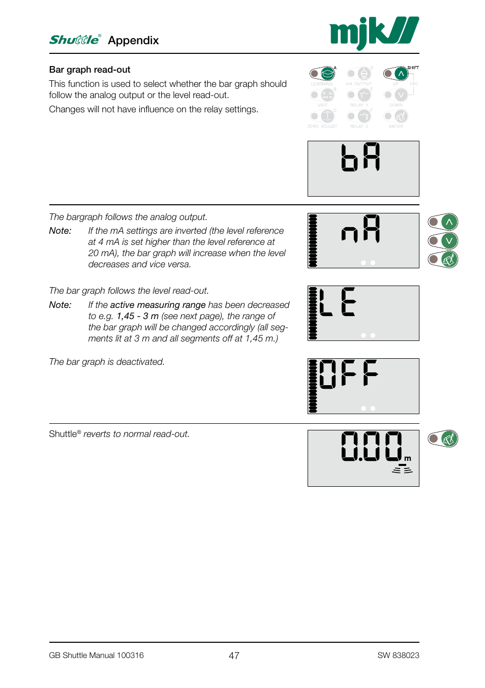 Appendix | MJK Automation Shuttle Ultrasonic Level Transmitter and Sensor User Manual | Page 47 / 70