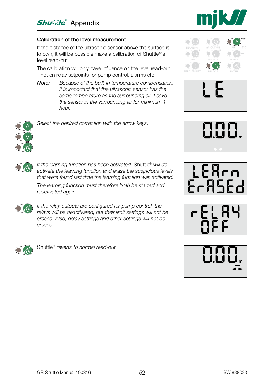 Appendix | MJK Automation Shuttle Ultrasonic Level Transmitter and Sensor User Manual | Page 52 / 70