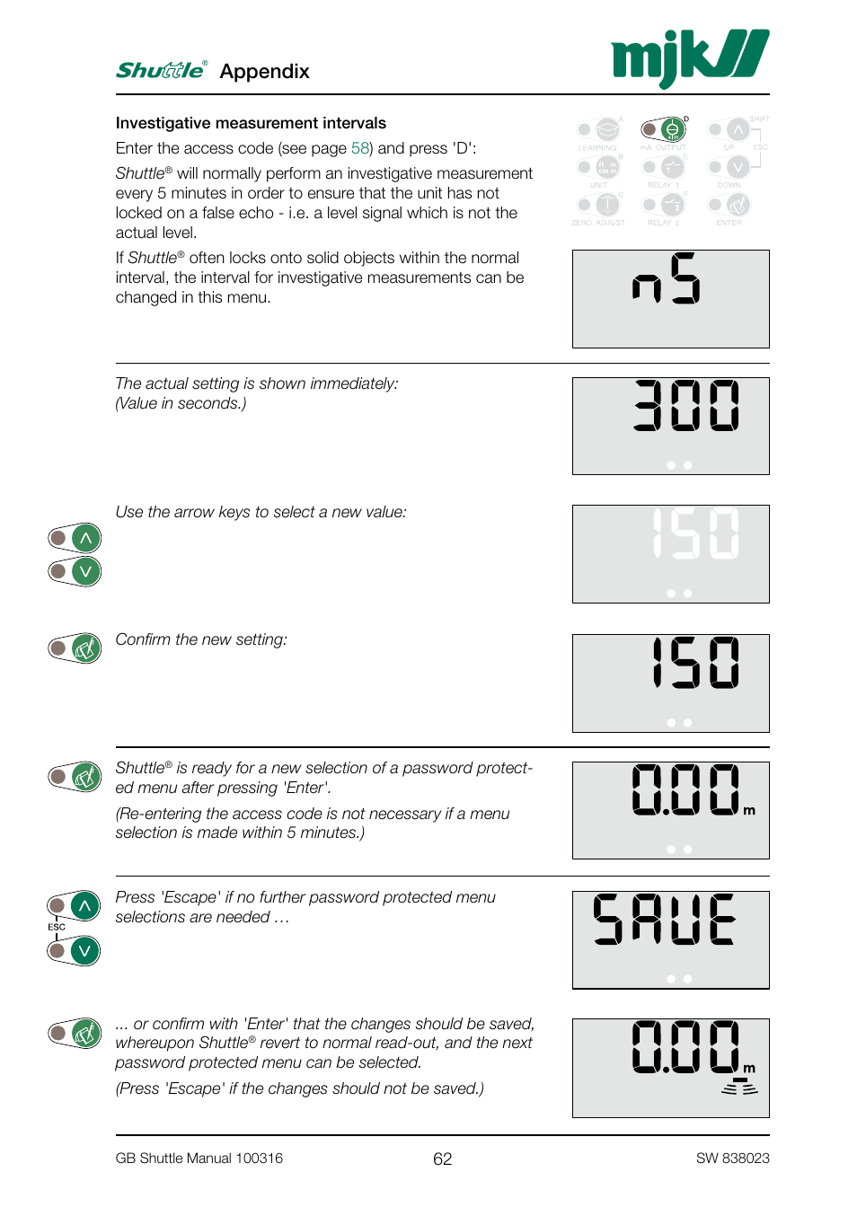 Appendix | MJK Automation Shuttle Ultrasonic Level Transmitter and Sensor User Manual | Page 62 / 70