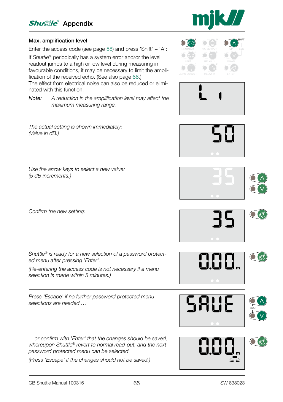 Appendix | MJK Automation Shuttle Ultrasonic Level Transmitter and Sensor User Manual | Page 65 / 70