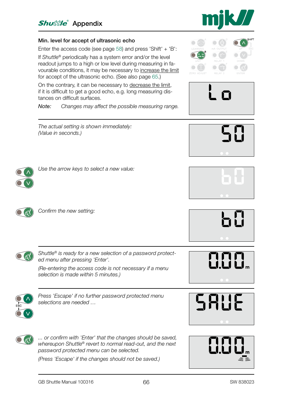 Appendix | MJK Automation Shuttle Ultrasonic Level Transmitter and Sensor User Manual | Page 66 / 70