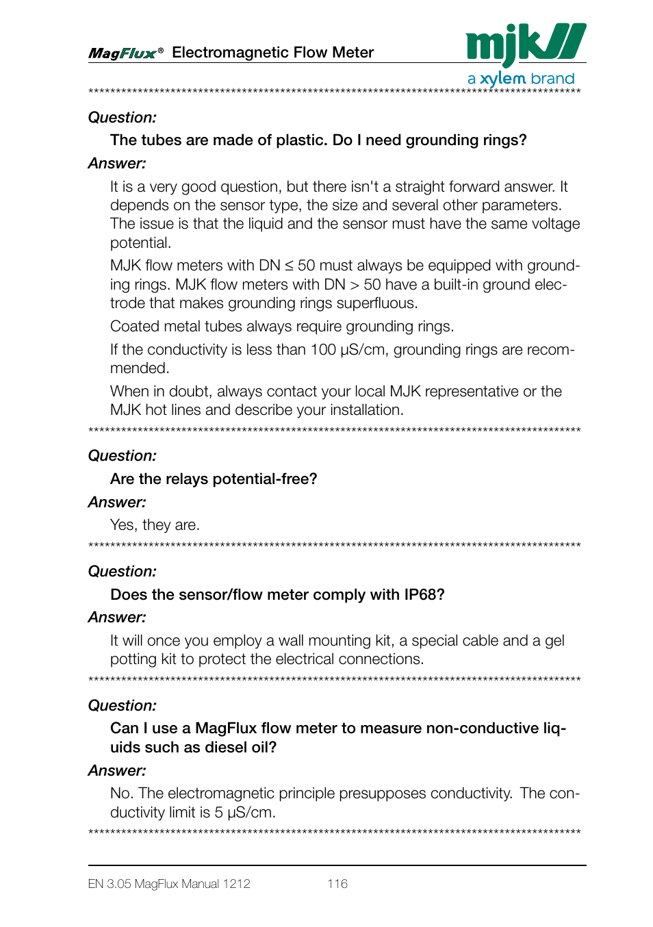Xylem Magflux Electromagnetic Flow Meter User Manual | Page 116 / 150
