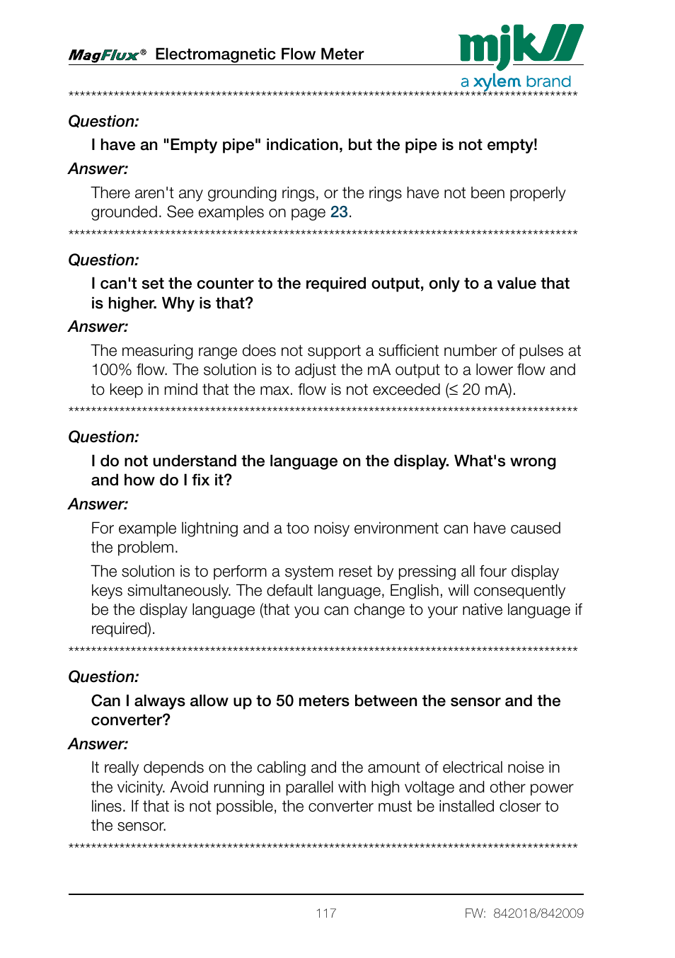 Xylem Magflux Electromagnetic Flow Meter User Manual | Page 117 / 150