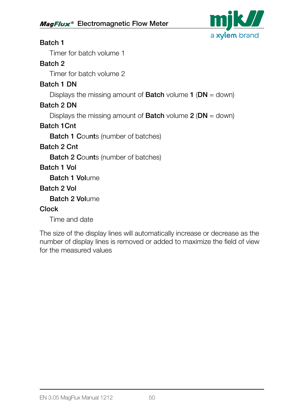 Xylem Magflux Electromagnetic Flow Meter User Manual | Page 50 / 150