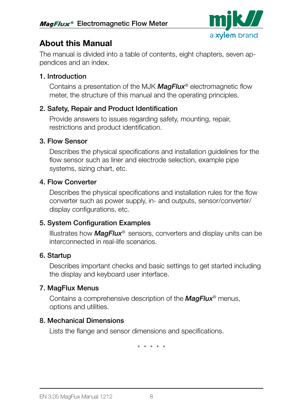 About this manual | Xylem Magflux Electromagnetic Flow Meter User Manual | Page 8 / 150