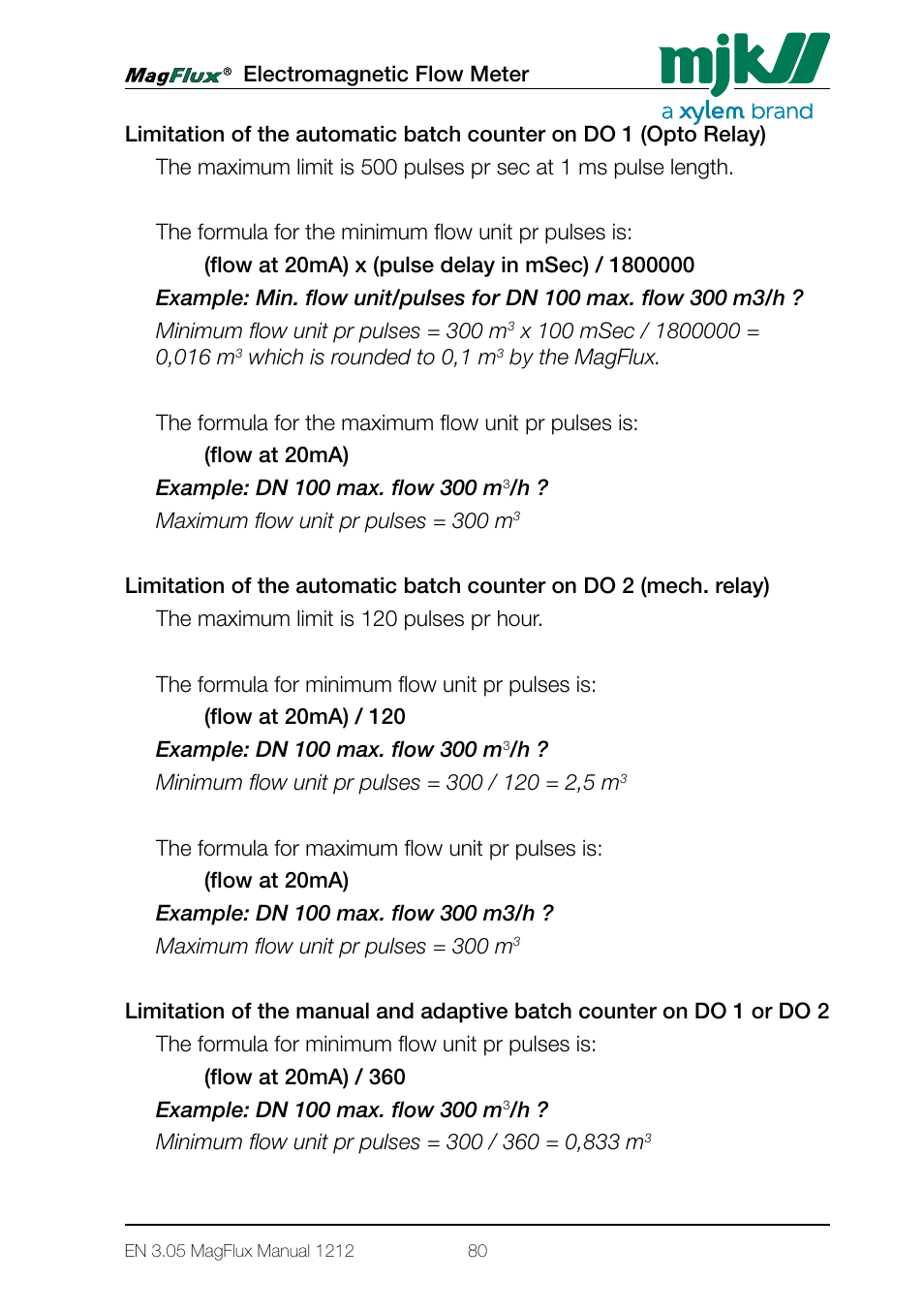 Xylem Magflux Electromagnetic Flow Meter User Manual | Page 80 / 150