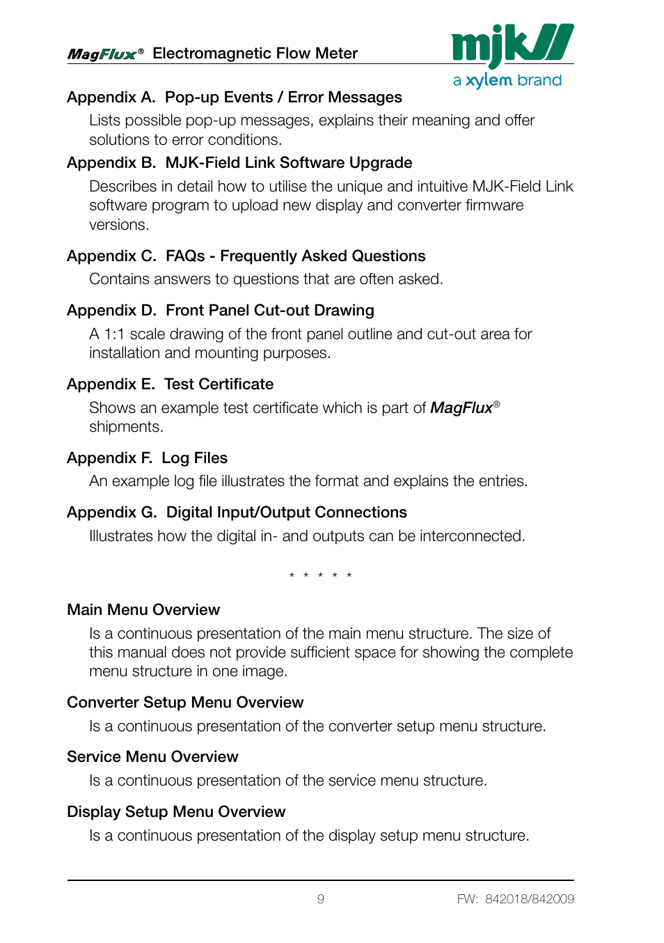 Xylem Magflux Electromagnetic Flow Meter User Manual | Page 9 / 150